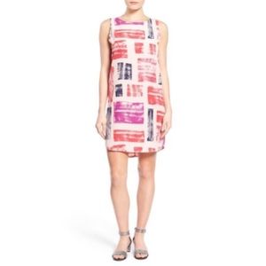 Halogen Sleeveless Shift Dress - Pink Red Blocks - Small